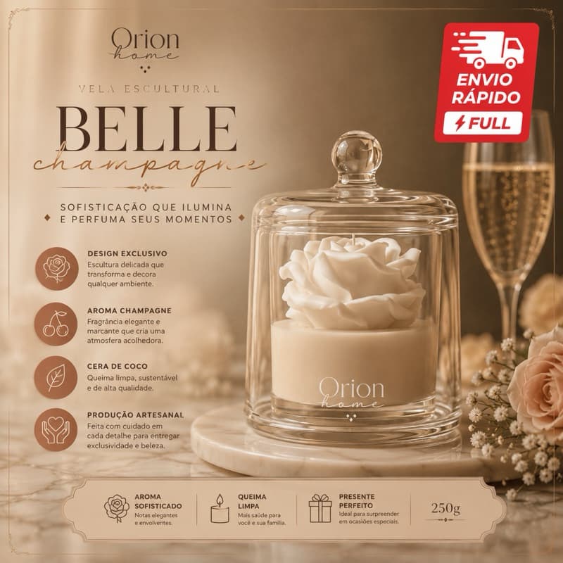 Vela Aromática Belle Champagne - Luxury Candle Collection