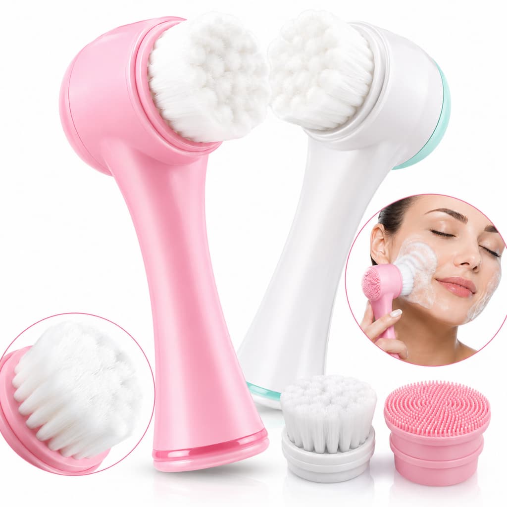 Escova Facial 2 em 1 para Limpeza de Pele Massageadora Removedor de Cravos
