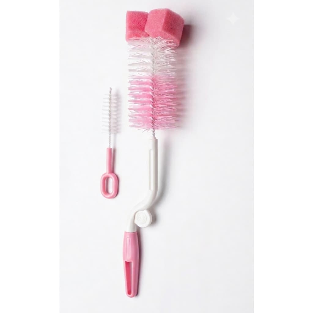 Kit 2 Escova para Limpeza de Mamadeira Garrafas eficiente com Esponja e Cerdas Duras/Kit Limpeza Mamadeiras e Garrafas