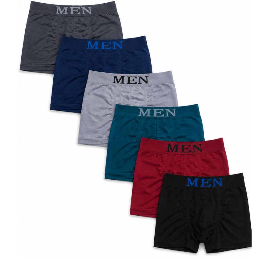 Kit 10 ou 4 Cuecas Boxer Microfibra Sem Costura Adulto Lisa confortável