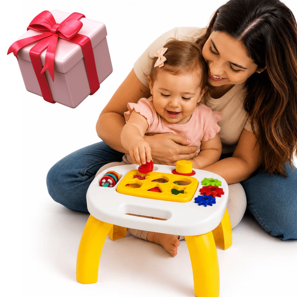 Kit Mesa Didatica Infantil Educativa Brinquedo pedagogico Bebe + Moldes para brincar com massinha