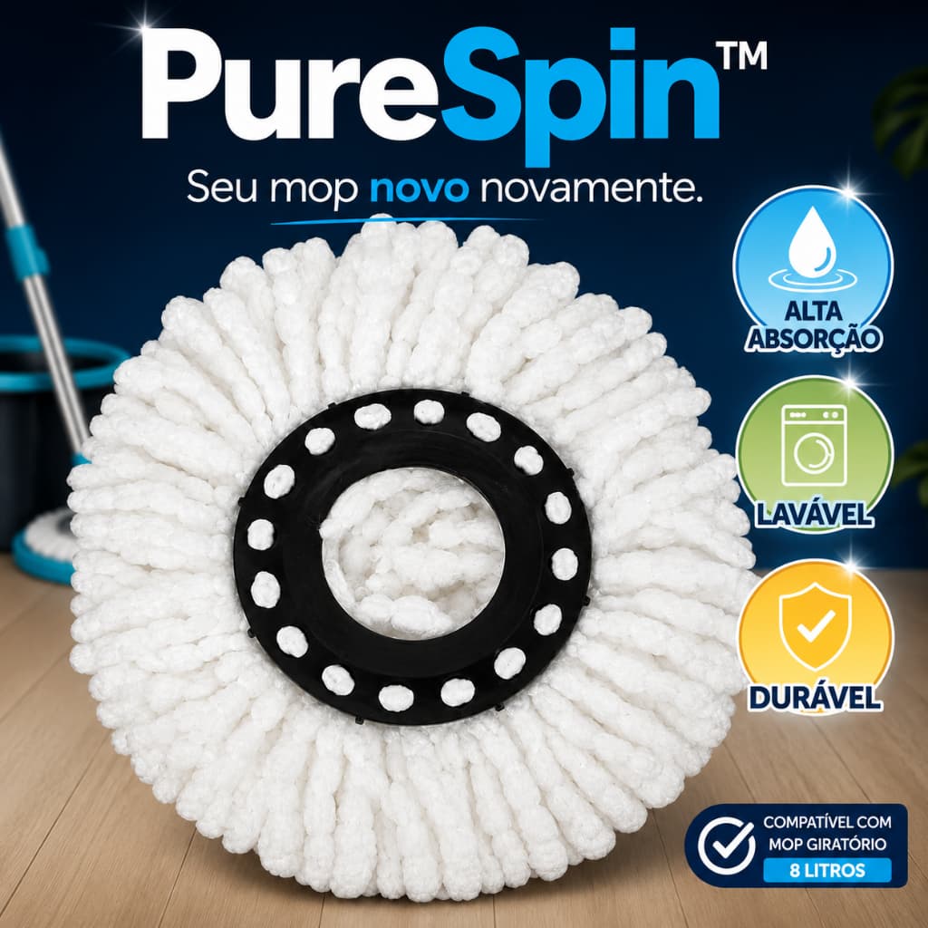 Refil Mop Giratorio Capacho Roupa Limpeza Facil Secagem Rapida