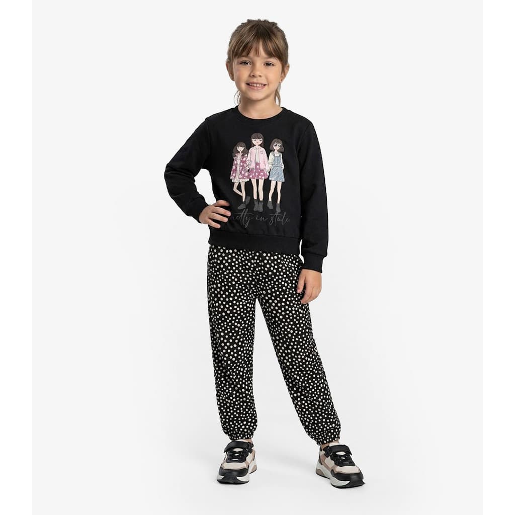 Conjunto Infantil Feminino Blusão Com Calça Rovitex Kids