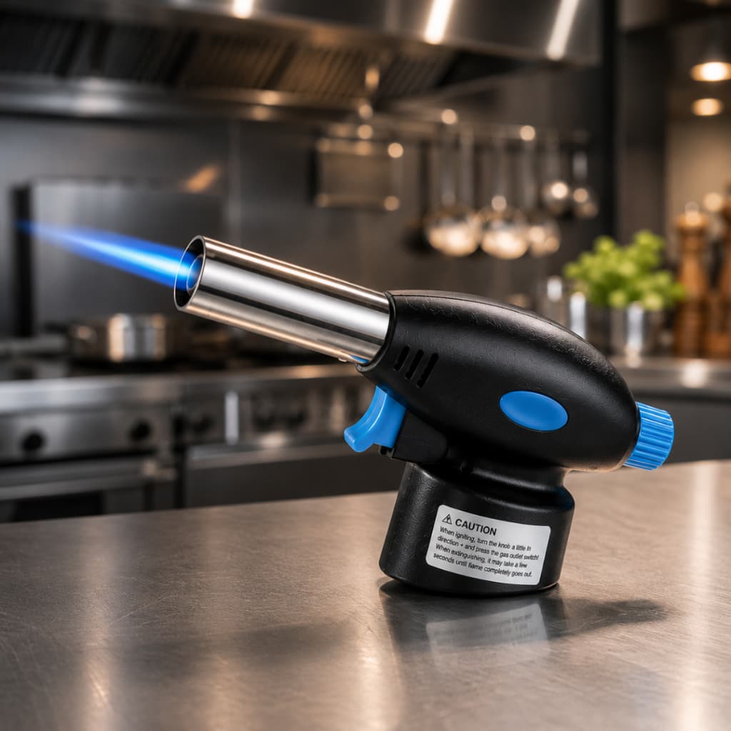 Maçarico Culinário Portátil de Cozinha Multiuso Manual com Controle de Chama Gourmet