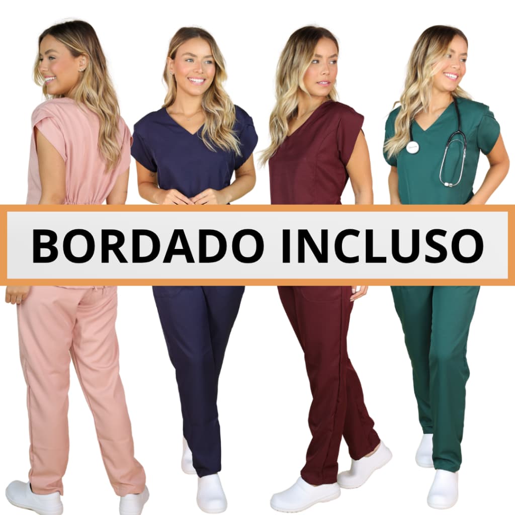 Pijama Hospitalar Cirurgico Privativo scrub feminino enfermagem BORDADO INCLUSO