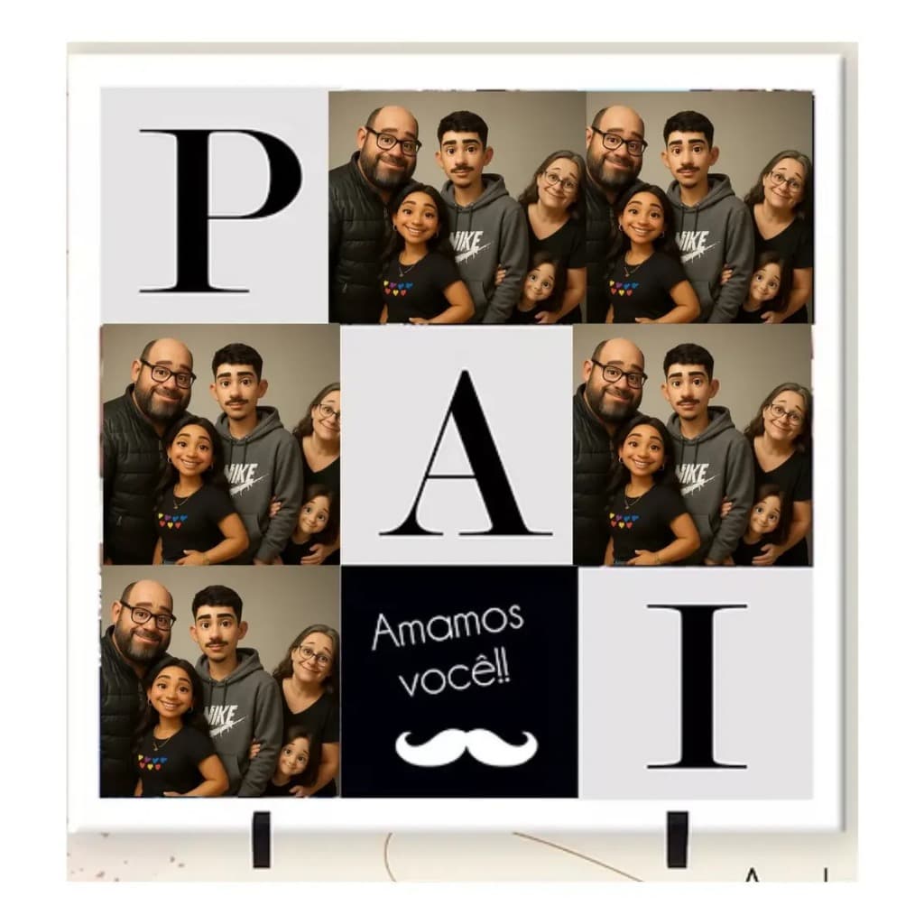 Quadro Azulejo Personalizado Presente Dia Dos Pais