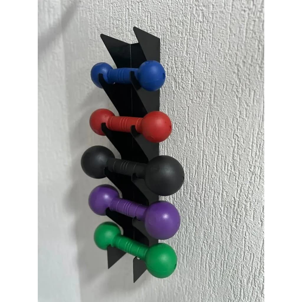 Suporte Parede Fixo 5 Halteres Academia Expositor Hartwit