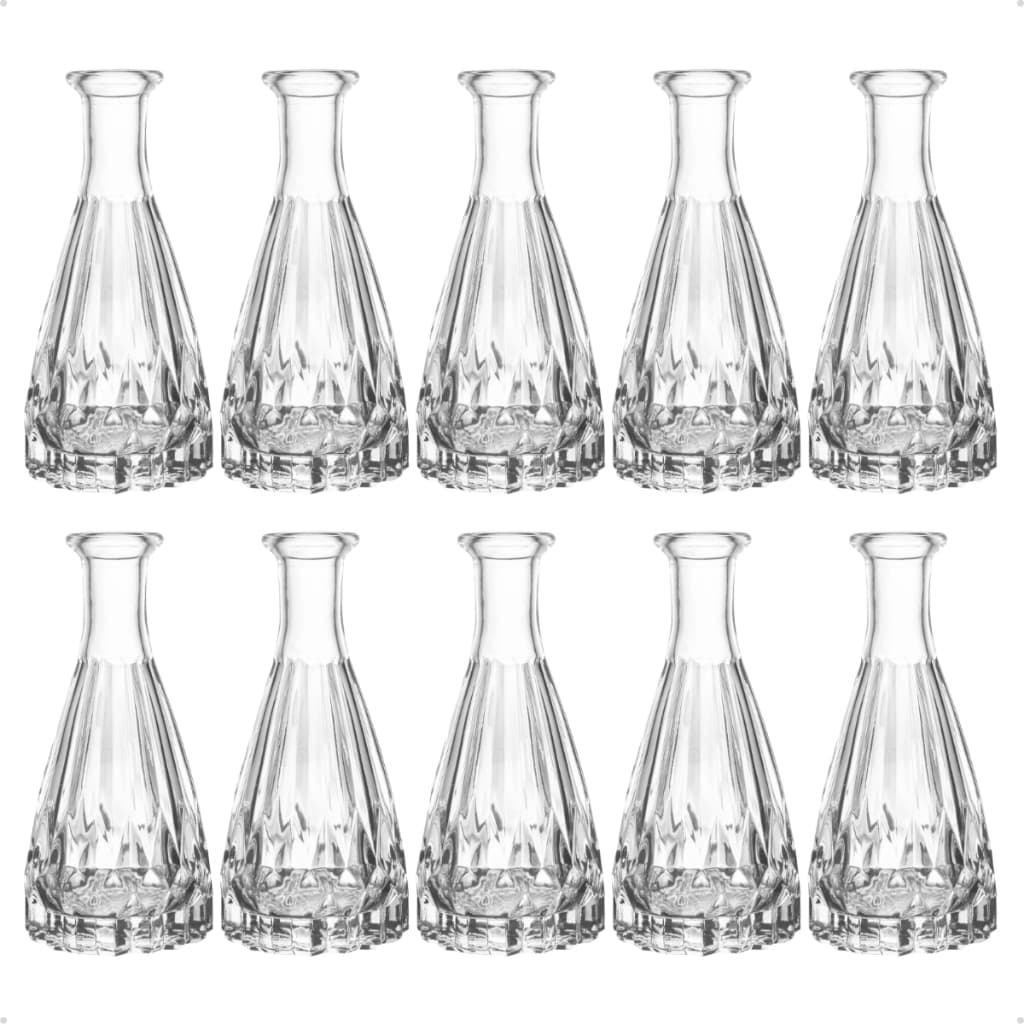 Kit 10 Mini Vasos Vidro Decoração Sala Flores Vasinho Lembrancinha Centro Mesa Casamento Artesanato