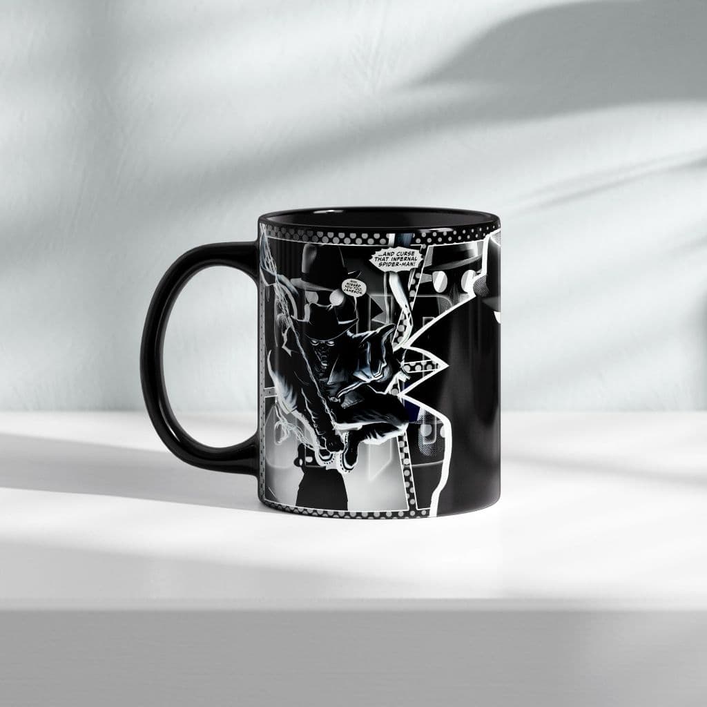 Caneca Personalizada Homem-Aranha Noir 325ml | Presente para Fãs do Spider-Verse Cerâmica Estampada