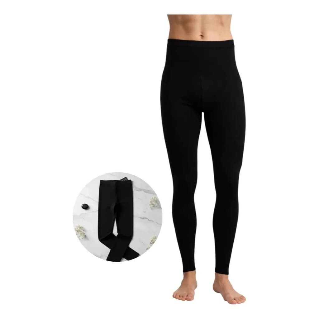 Meia Calça Masculina Veludo Macia Quentinha Preta Térmica Segunda Pele Para O Inverno