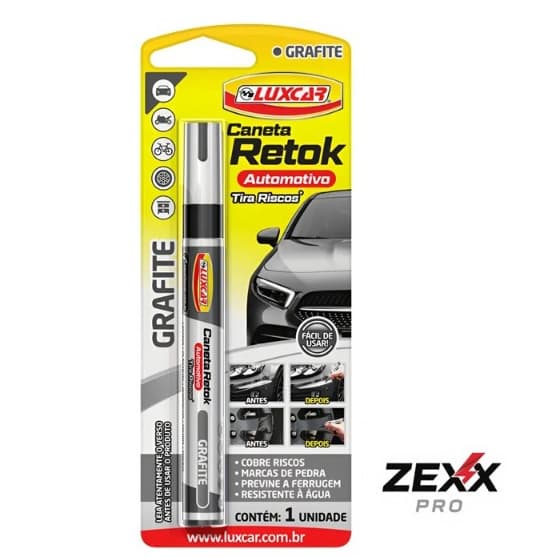 Caneta Reparadora De Pintura Retok Tira Risco Luxcar De Carro Motos - Grafite