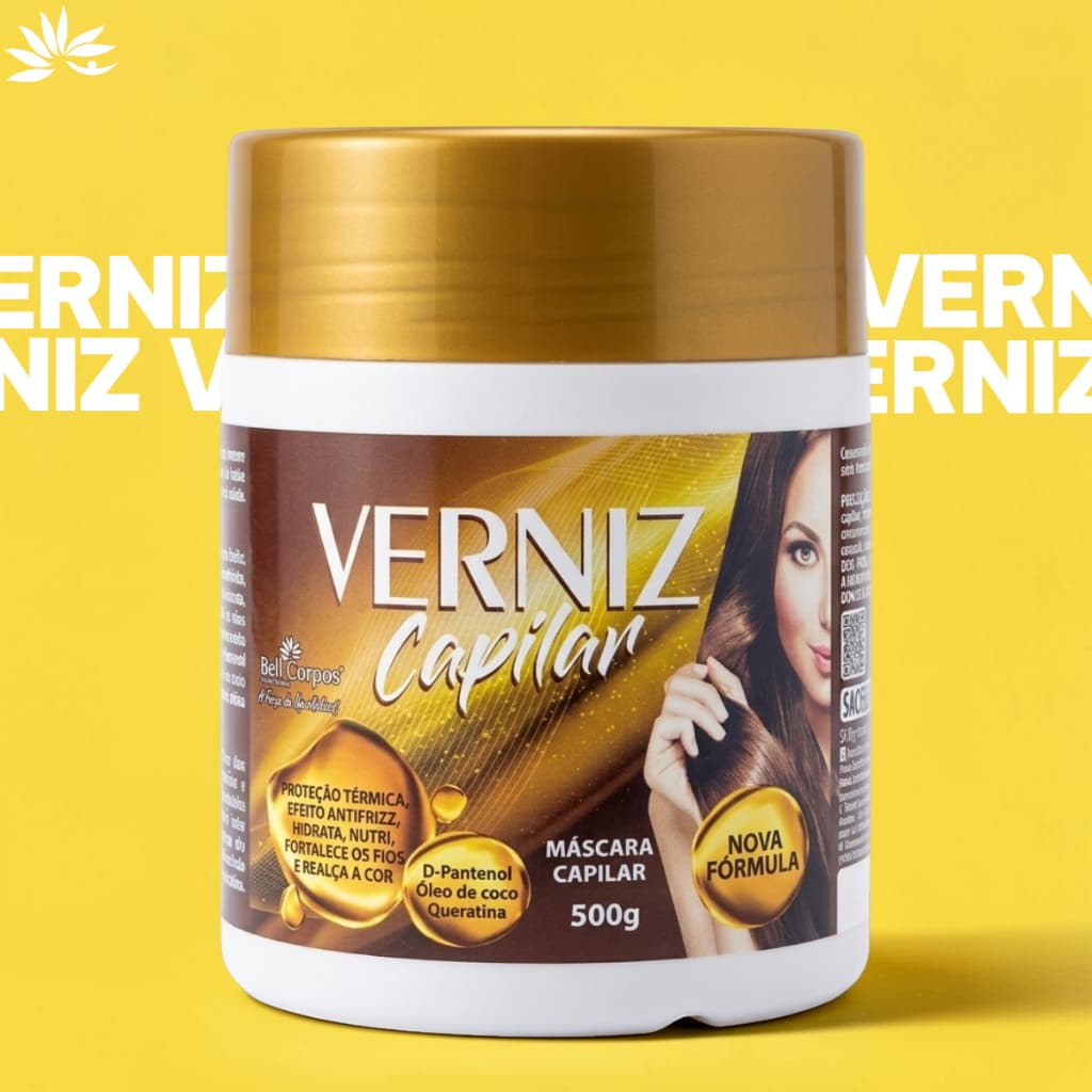 Máscara Capilar Verniz 500g Tratamento para Cabelo Brilho Intenso Imediato – BellCorpus [ORIGINAL]
