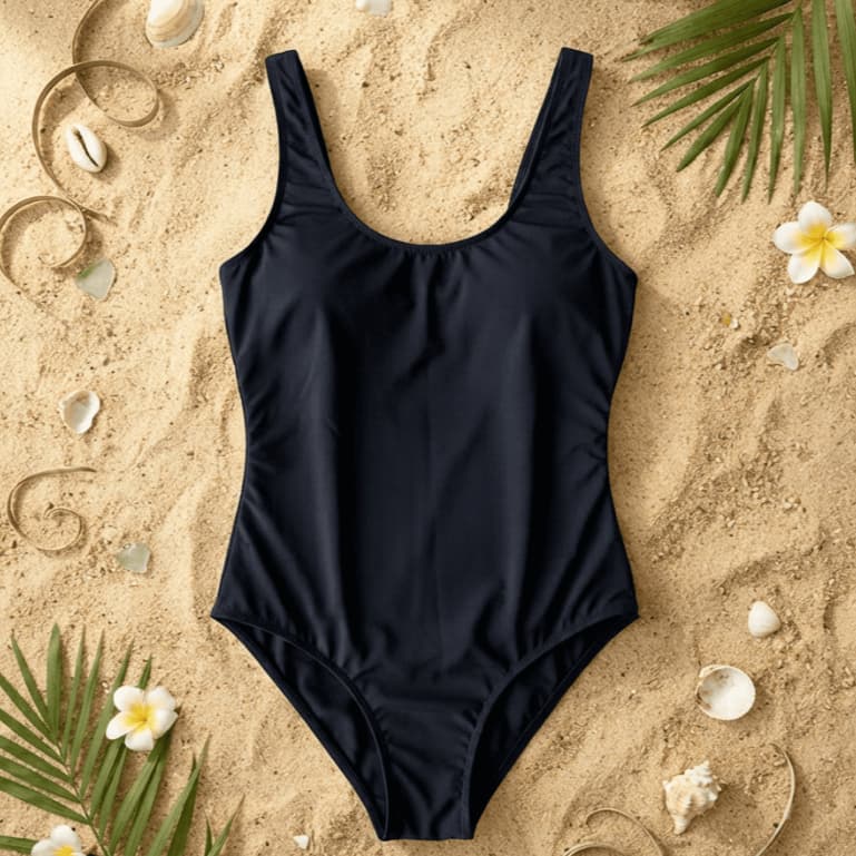 Maio de Suplex Forrado, Do P ao GG Preto Roupa de Banho Piscina Parque Aquático