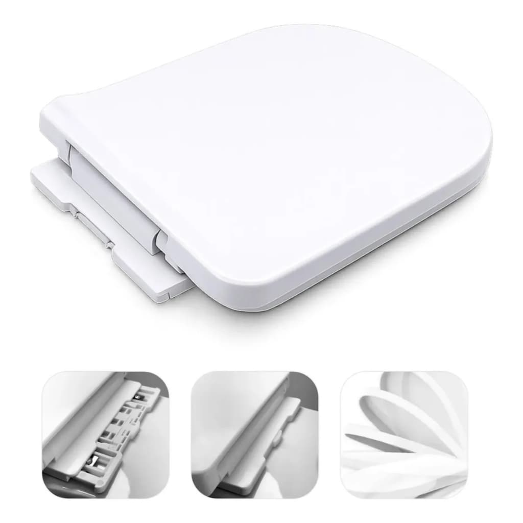Tampa De Vaso Assento Sanitario Deca Quadra Fechamento Suave E Click Bra Branco