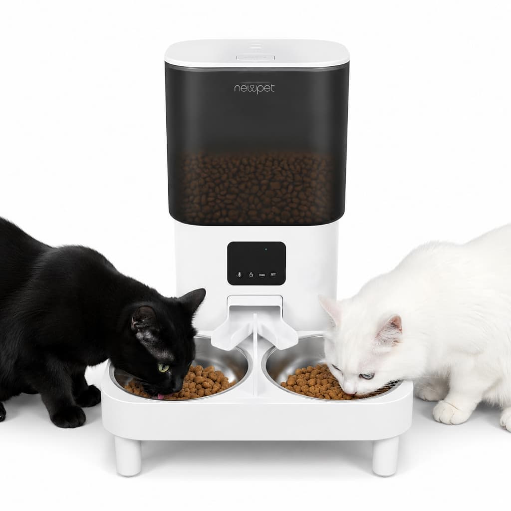 Newpet 6L Elevação ajustável Dispensador Automático De Alimentos Para Cães Gato - Bivolt
