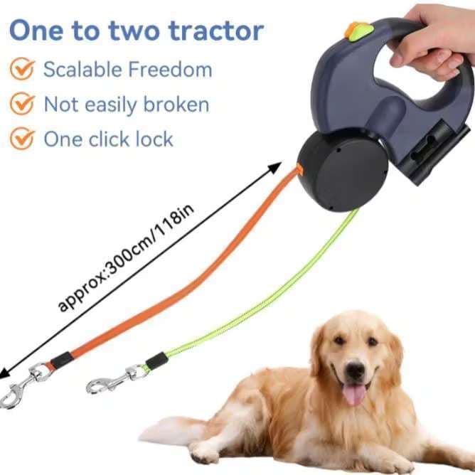 Trela Automática Telescópica 3M com Ajuste de Comprimento para Cães e Gatos