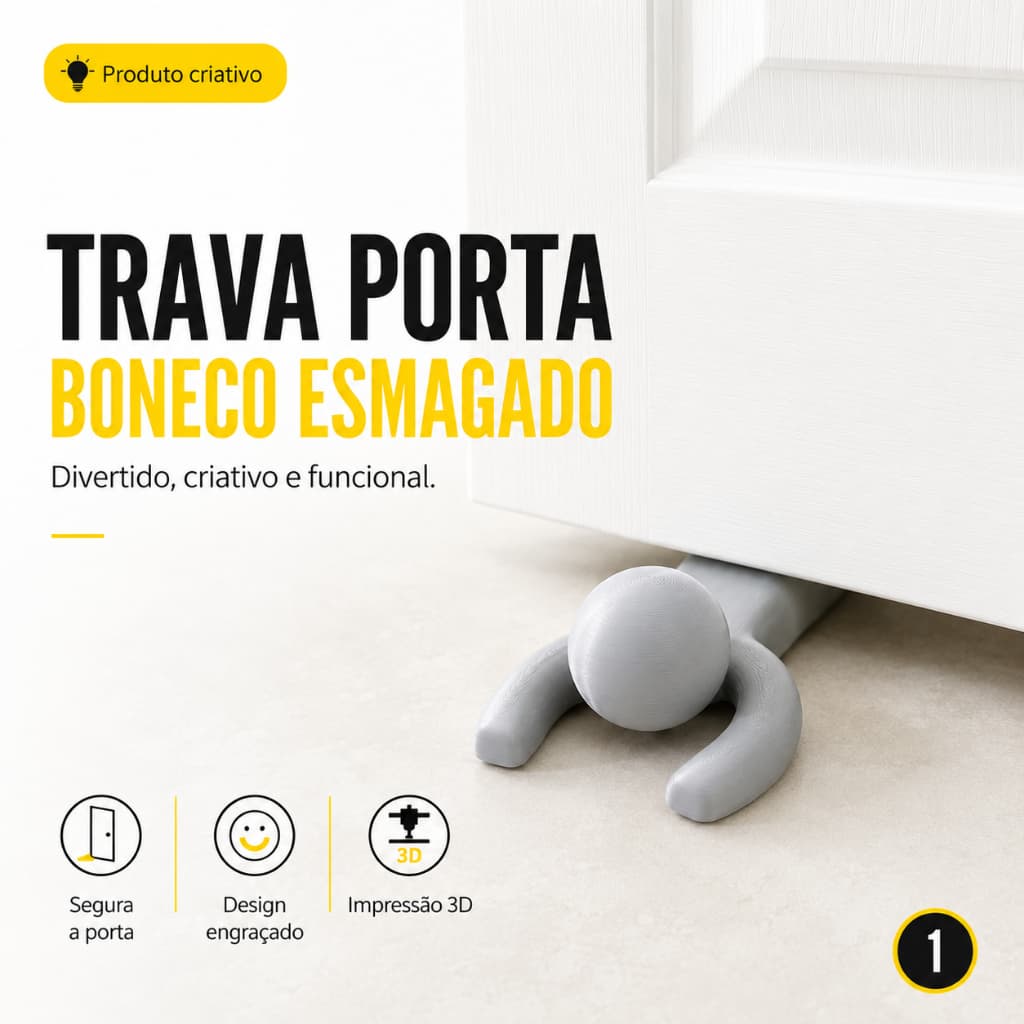 Trava Porta Boneco Engraçado Antibatida Plástico Resistente
