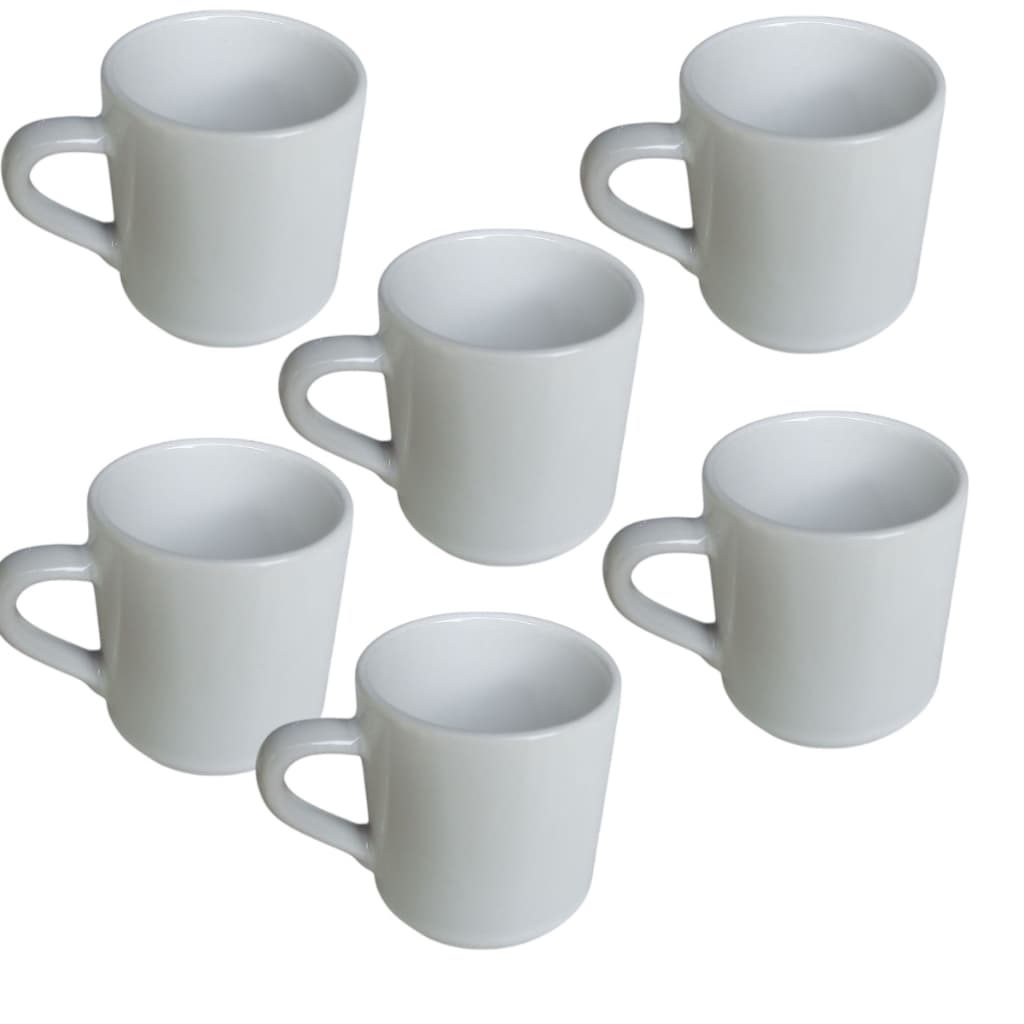 Conjunto 6 Xícaras de Café em Porcelana 60 ML Cafezinho