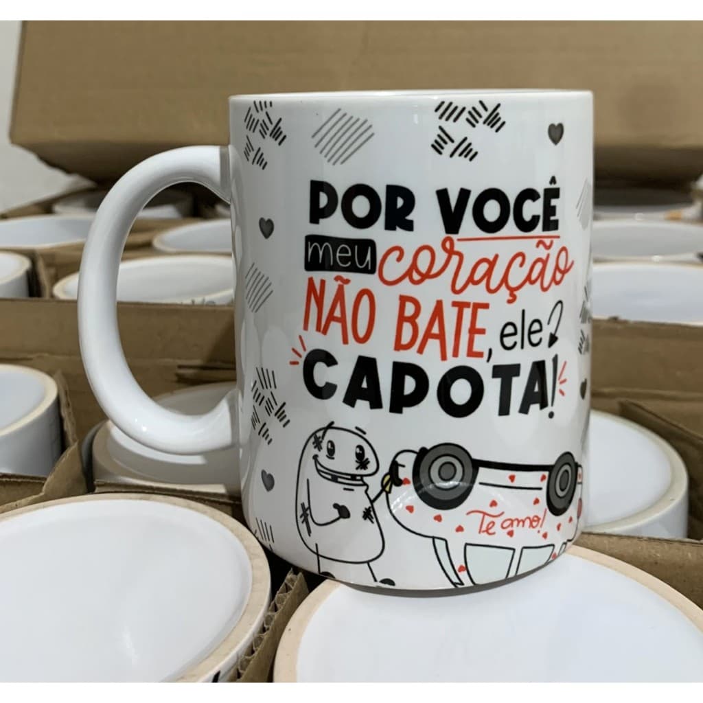 Caneca personalizada Por você meu coração capota