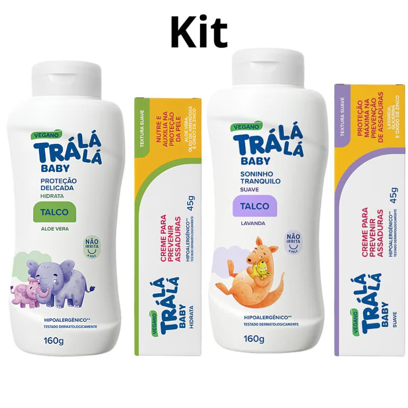 Kit Trá Lá Lá Baby Talco 160g + Creme Preventivo Assaduras 45g