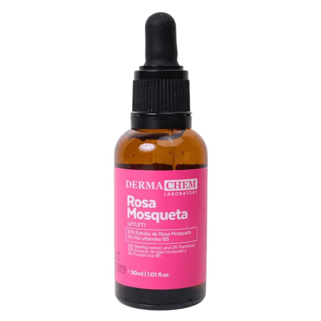 Sérum Rosa Mosqueta Dermachem 30ml 10% Extrato + Pró-Vitamina B5 Hidratação Facial Envio Rápido