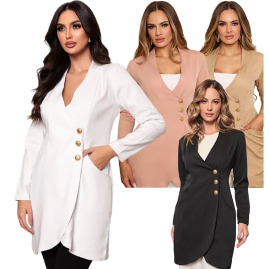 Jaleco Feminino Gabardine com elastano Luxo Francesca Várias Cores Gardenia Jalecos