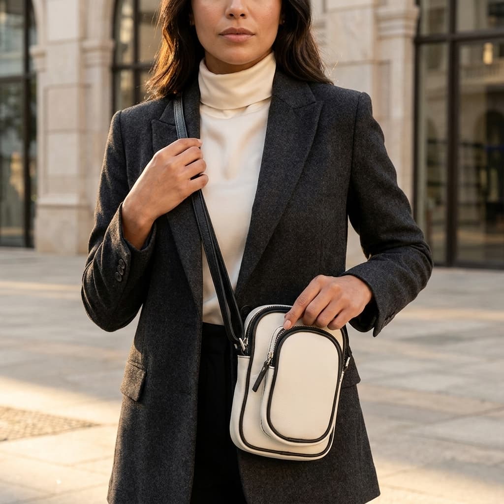 Shoulder Bag de Couro Manu