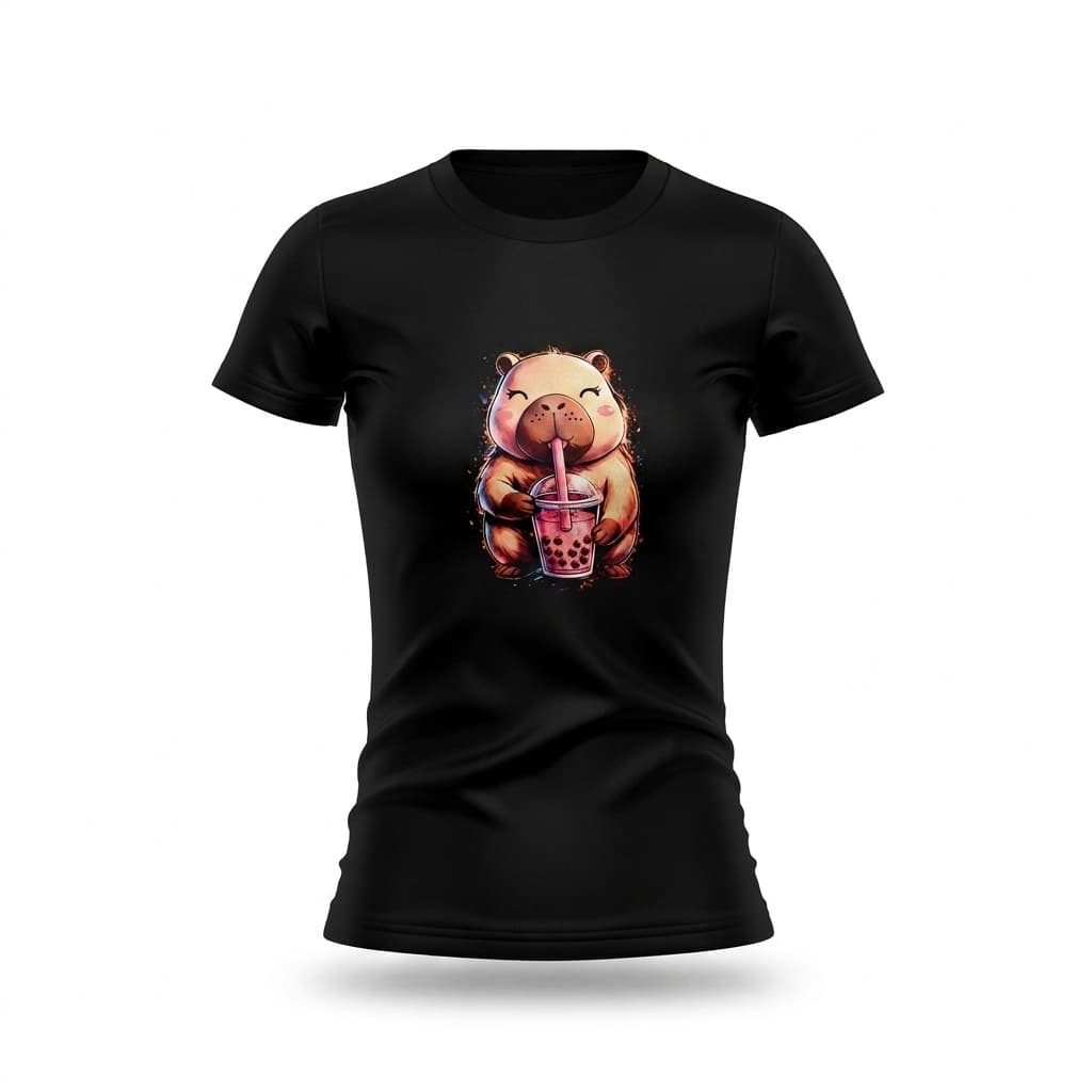 Camiseta Feminina Algodão Estampa Capivara Divertida Conforto e Estilo Casual Casual