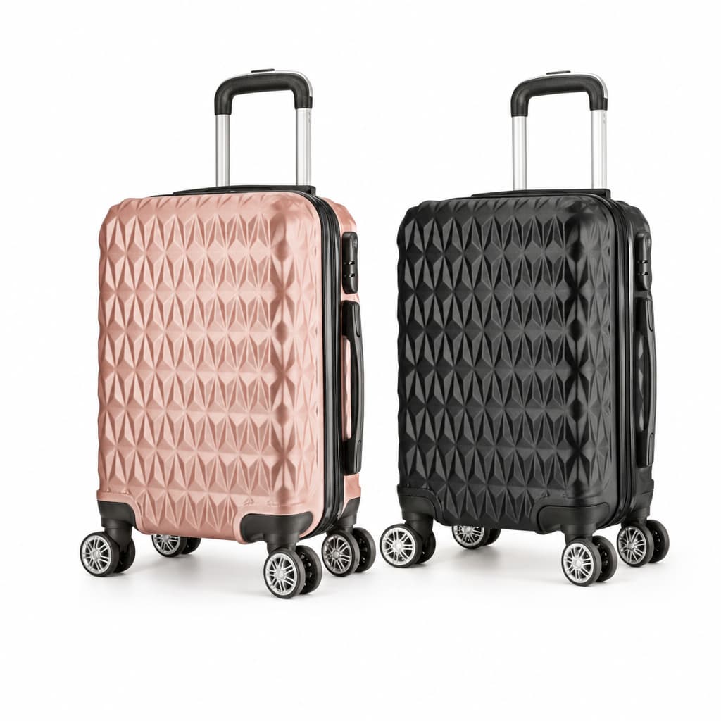 Kit Mala De Viagem Casal 10Kg  Rodinhas Giratória 360° Cadeado Anti-Furto Abs Férias