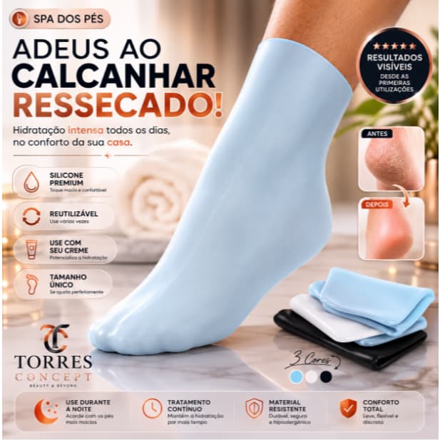 Meia Silicone Pe Silicone Calcanhar Rachado Hidratação Antirrachaduras Spa Pés Esfoliação 1 Par