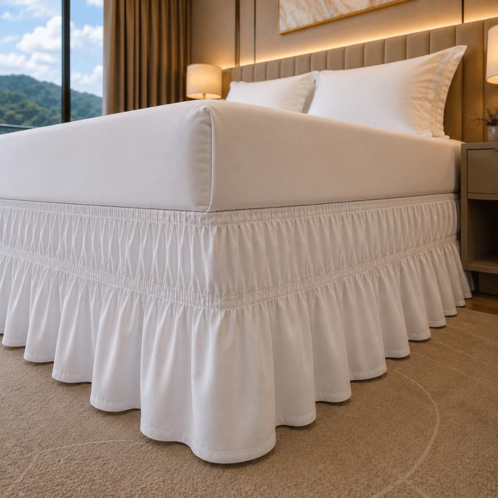 Saia Box Para Cama 2 Elásticos (King Size) Microfibra BRANCA