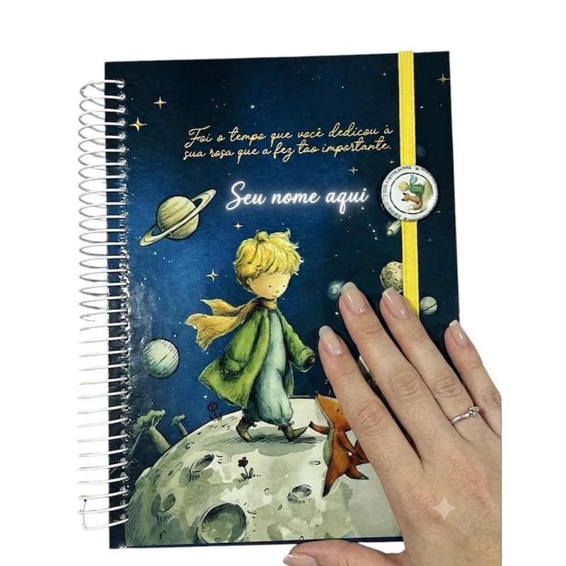 Agenda 2027 O Pequeno Príncipe A5 Capa Dura Personalizada Com Elástico e Passador