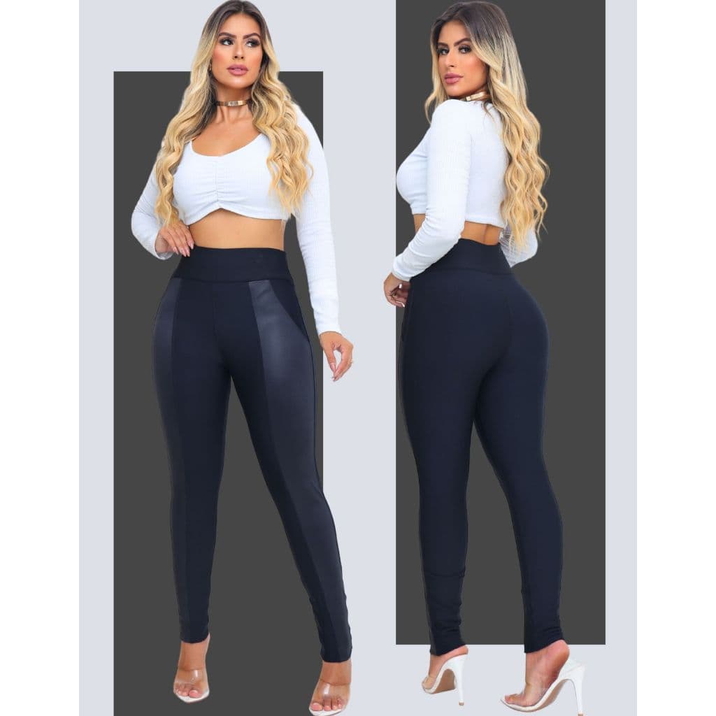 Calça Montaria Feminina Flanelada Grossa Cintura Alta Inverno Detalhe Cirre