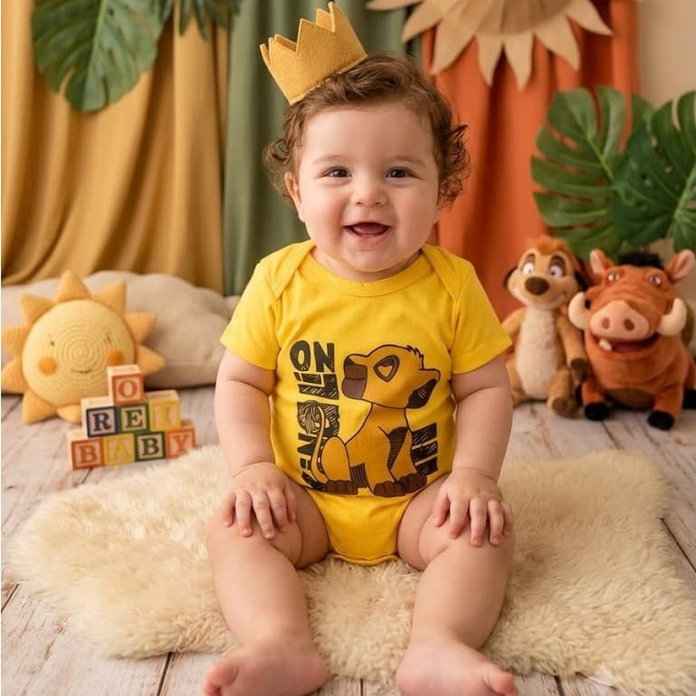 Roupas de Bebê Body  Mike Chiquinha Bolofofos Rei Leão Luigi