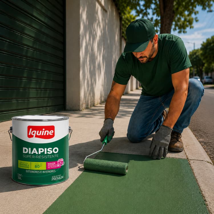 Tinta Chão Piso Premium 3,6L Cobertura Cobre Fissuras Demarcação Transito Quadras Futebol Basquete