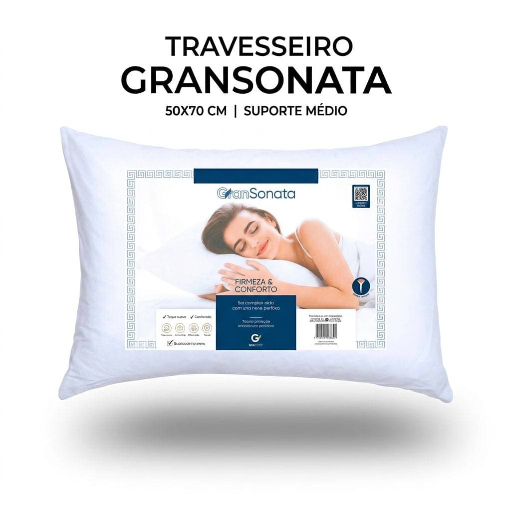 Travesseiro GranSonata Antialérgico Conforto Super Macio Qualidade Premium