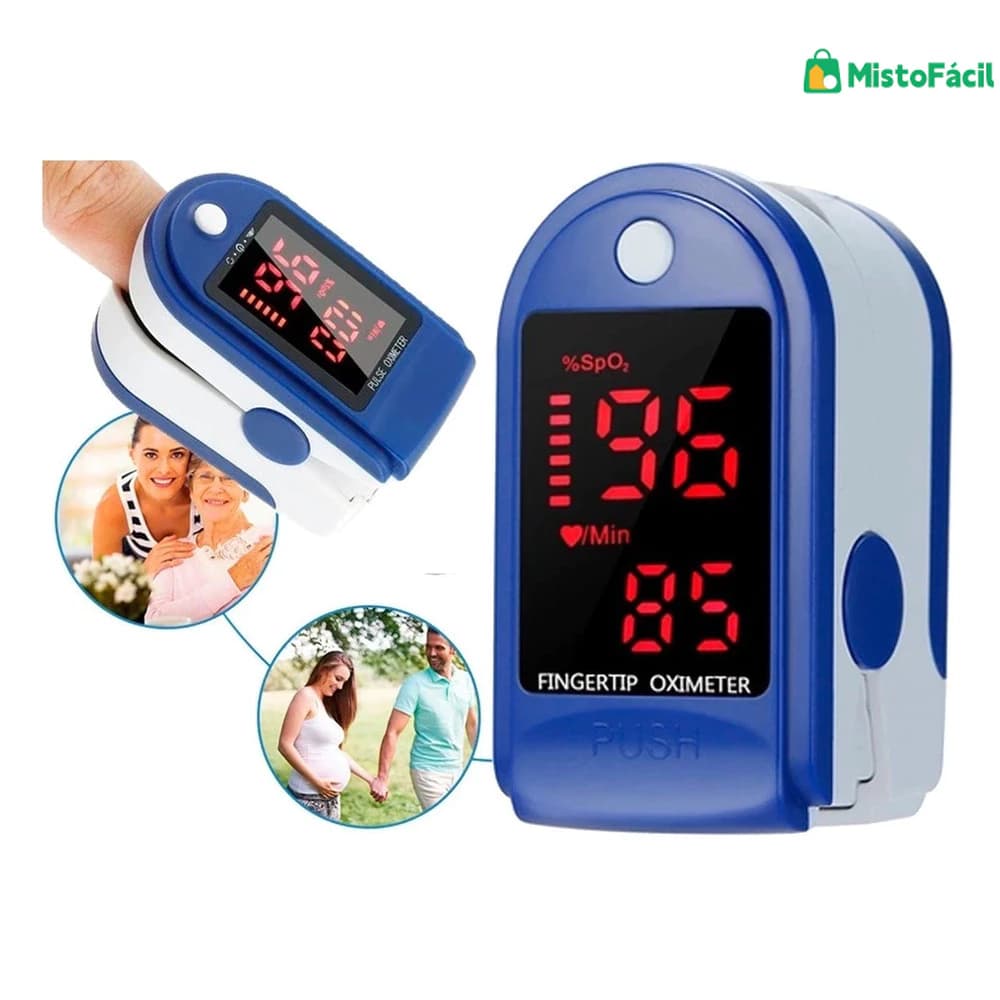 OXÍMETRO DIGITAL DE DEDO MEDIDOR DE OXIGÊNIO SPO2 E FREQUÊNCIA CARDÍACA PORTÁTIL COM DISPLAY LED