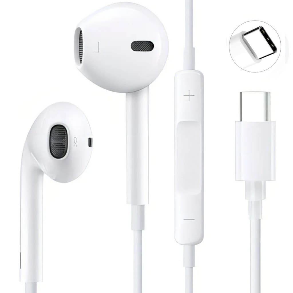 Fone de ouvido com fio Tipo C (USB-C) Compativel iPhone 15 /16 e android