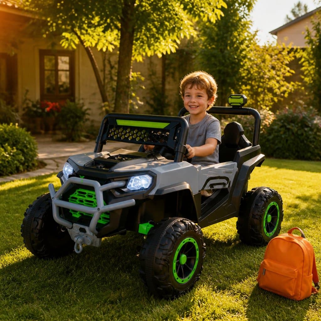 Carrinho Elétrico Infantil Jip Off Road Bateria Recarregável Controle Remoto 12V 2 Lugares Criança