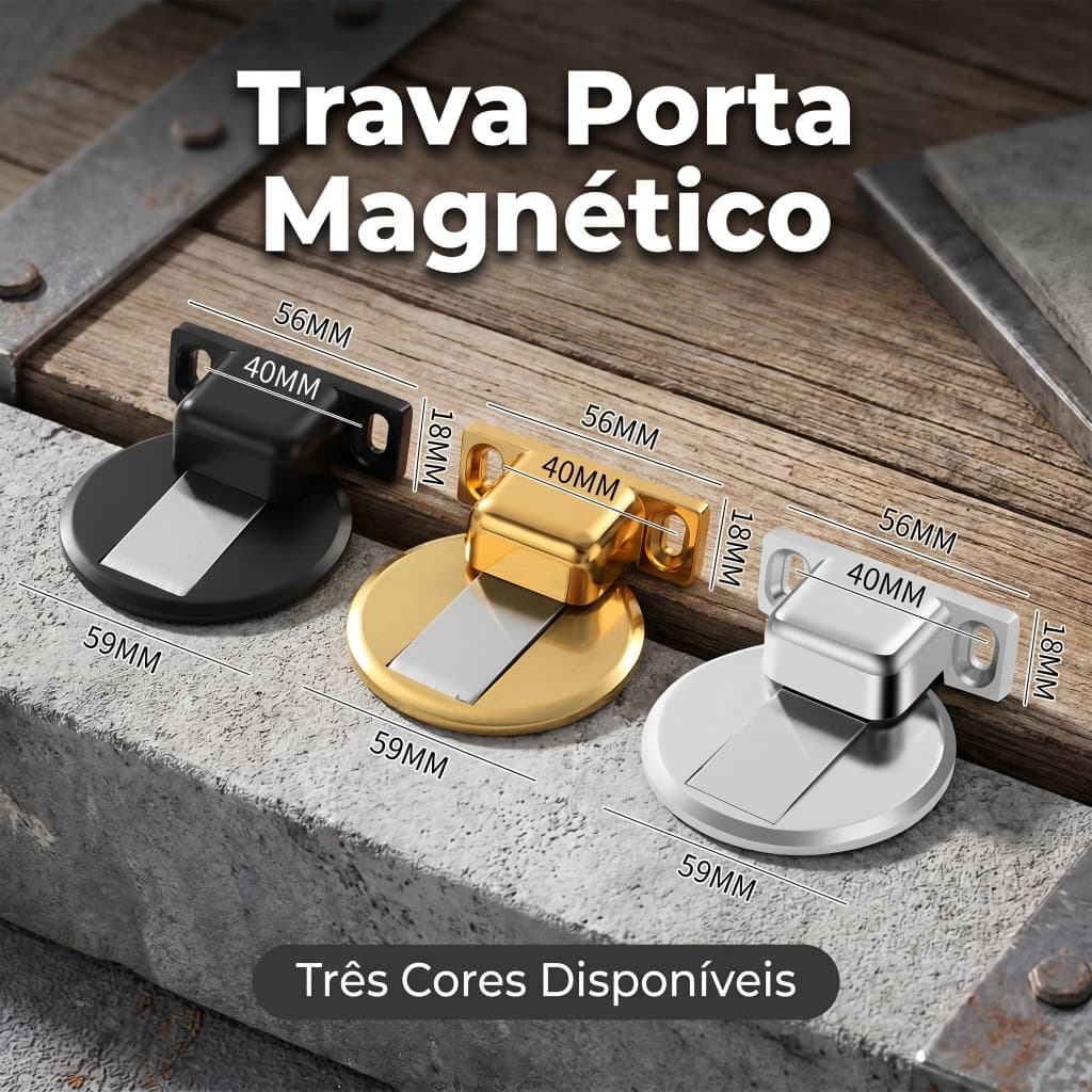 Trava de Porta Piso Anti-impacto Uso Diário Casa Econômico