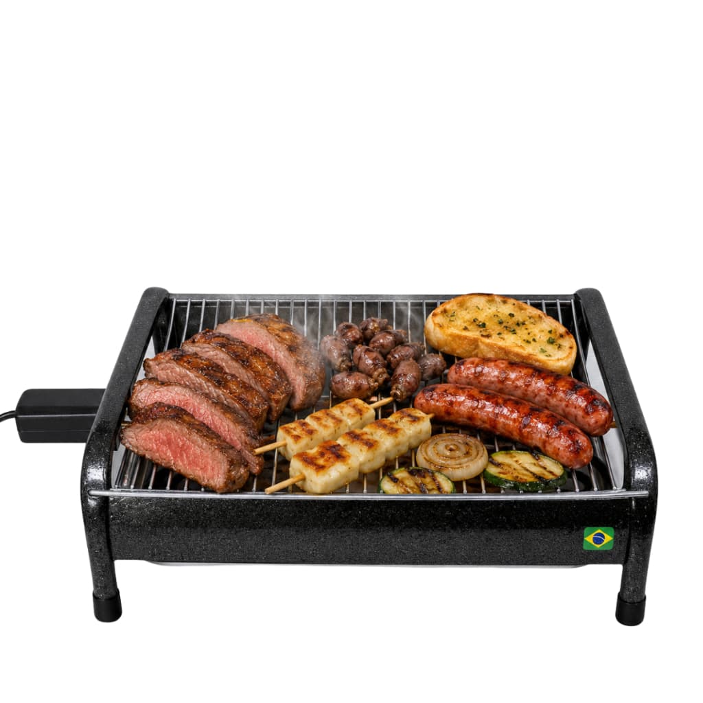 ** QUEIMA DE ESTOQUE ** Churrasqueira Elétrica de Mesa Rizzogrill 2 Gourmet Anti-fumaça e Bandeja Removível 110V - 220V