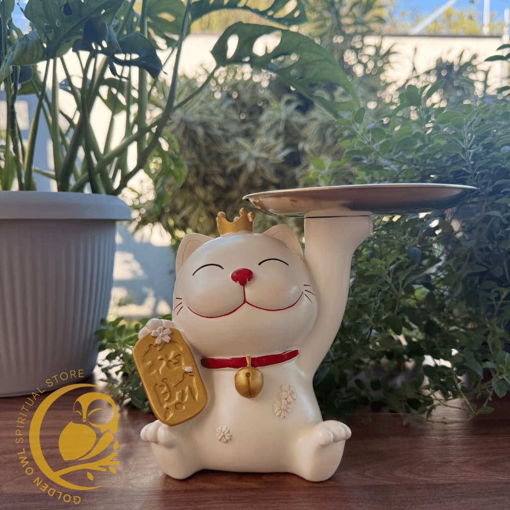 Gato da Fortuna Sorte Prosperidade Maneki-Neko Decoração Mesa 16cm