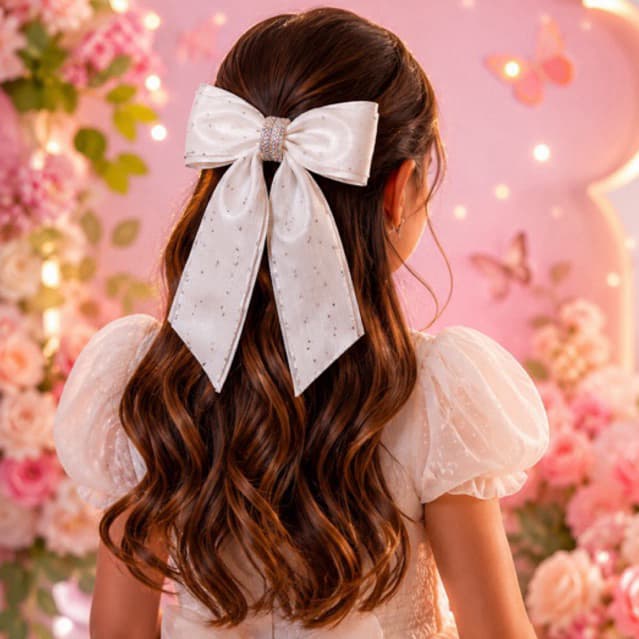 Laço Luxo com Pontas Strass Daminha Batizado Infantil e Adulto.