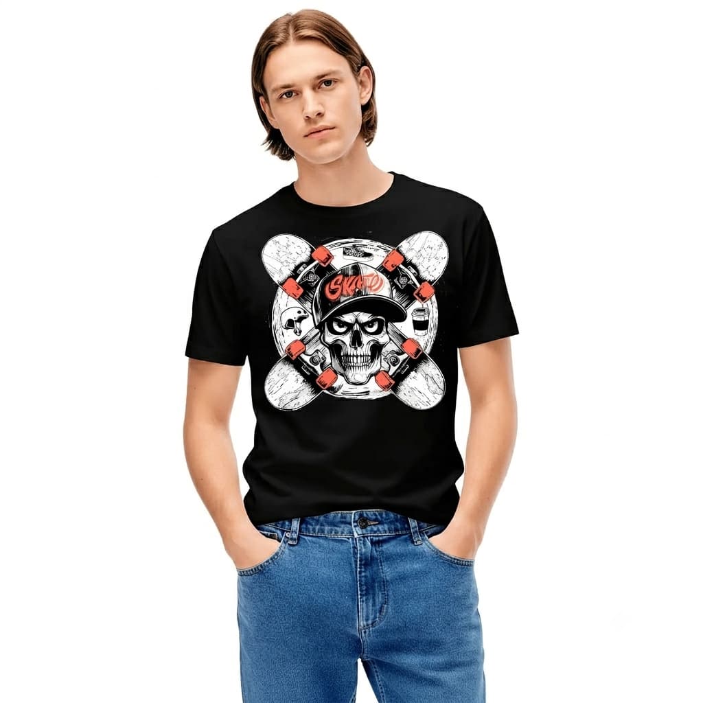 Camiseta Masculina Skate Streetwear Oversized Unissex Algodão Premium Estampada.