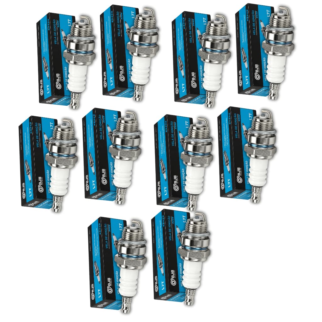 10 Velas de Iginição para Motor 2 Tempos Roçadeira Motosserra Soprador Gasolina 26cc 33cc 43cc 52cc 62cc 65cc 75cc