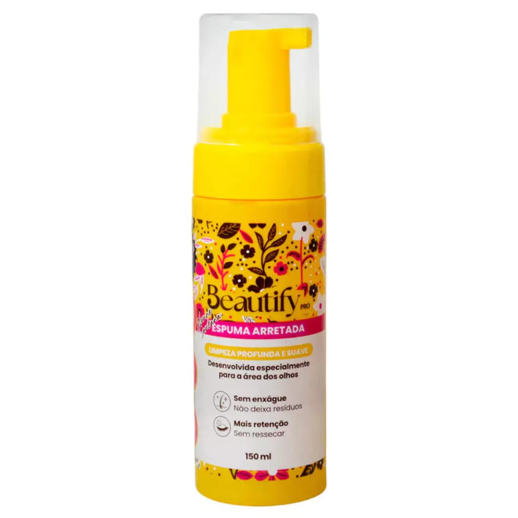 Espuma de Limpeza para Extensão de Cílios Arretada Beautify Pro 150ml