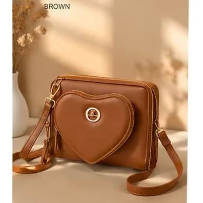 Bolsa feminina formato coração pequena, bolsa casual diária, material sintético liso para uso diário mulher
