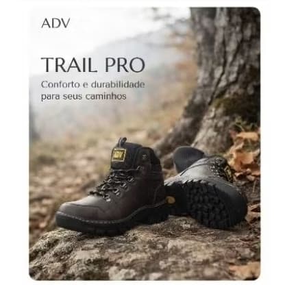 Bota Adv Masculina Cano Médio solado tratorado, antiderrapante para moto, trilha e caminhada resistente