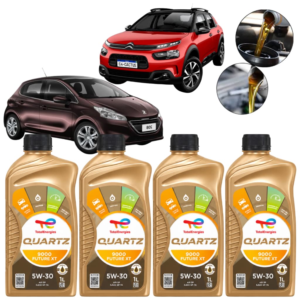 Kit 4l Óleo 5w30 Sintetico Total Quartz Future XT 9000 Api Sq Citroen E Peugeot