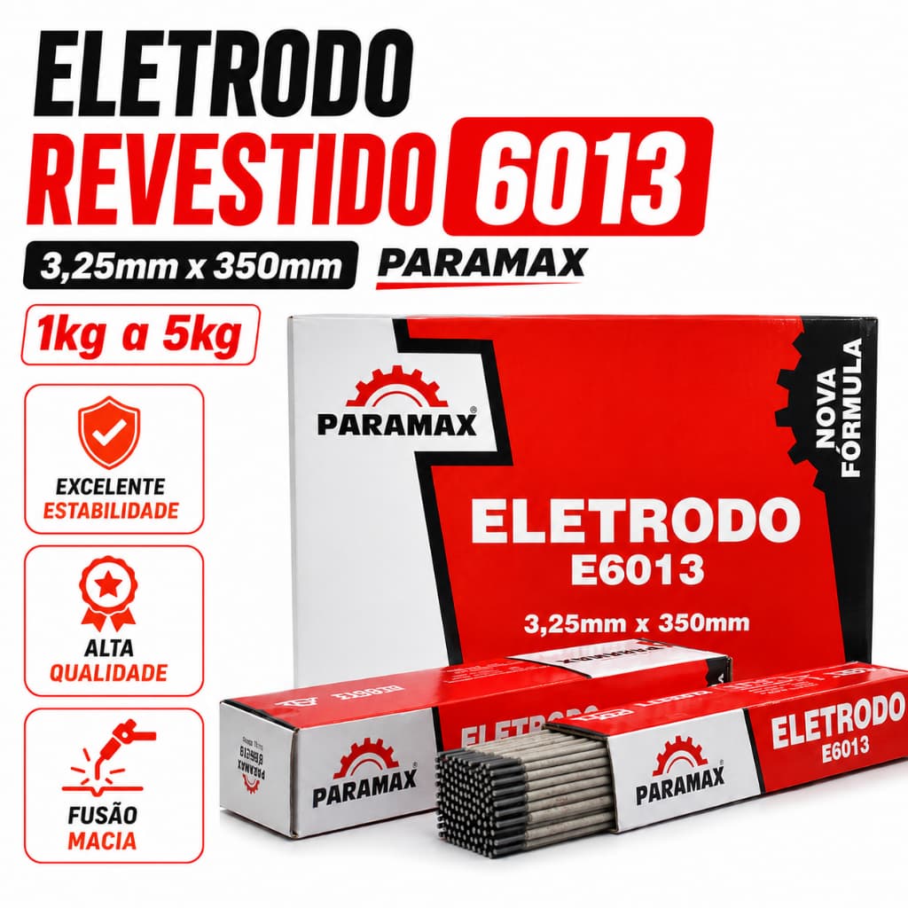 Eletrodo Revestido 6013 3,25mm x 350mm Paramax 1kg a 5kg